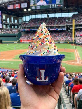 Texas Rangers Mini Baseball Helmet 8oz Ice Cream Sundae Cup